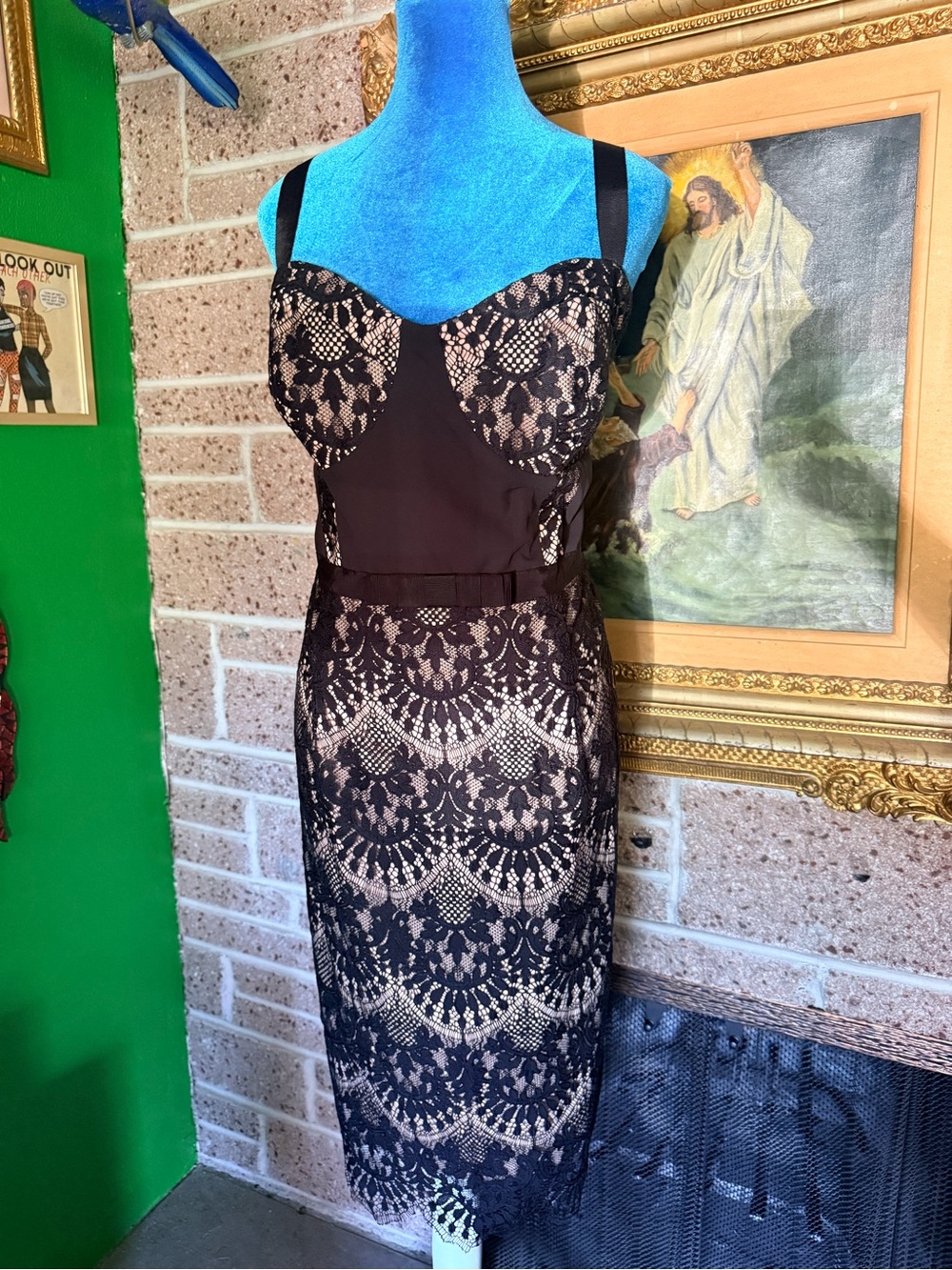 City Chic Jolie Lace Dress in Black - Picture 3 of 6